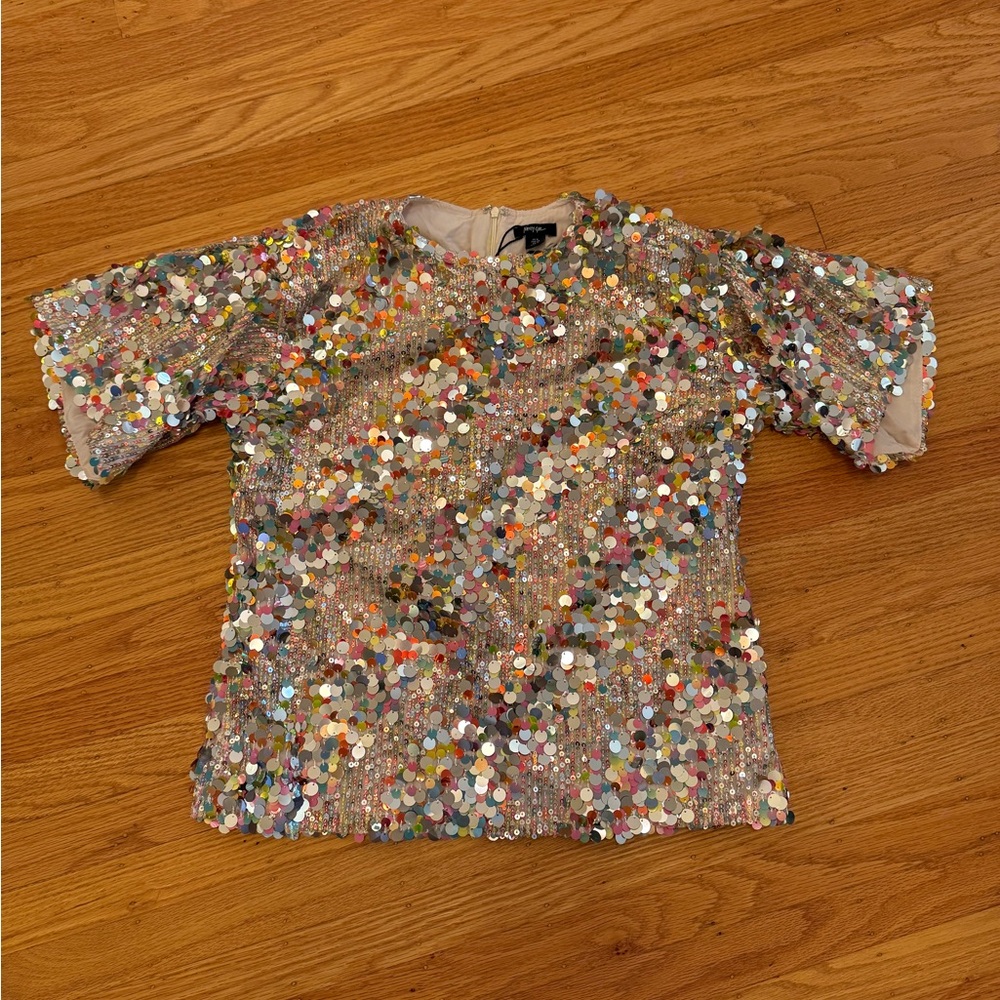 Nasty Gal Multicolor Sequin Blouse